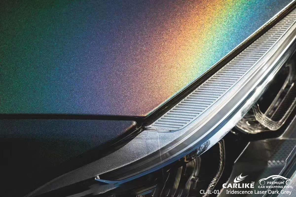 CL-IL-01 iridescence laser dark grey vinyl wrap my car for BMW Réunion