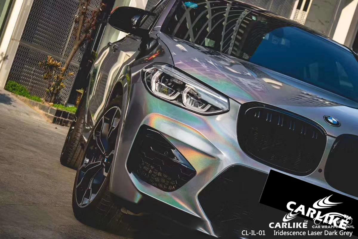 CL-IL-01 iridescence laser dark grey vinyl wrap my car for BMW Réunion