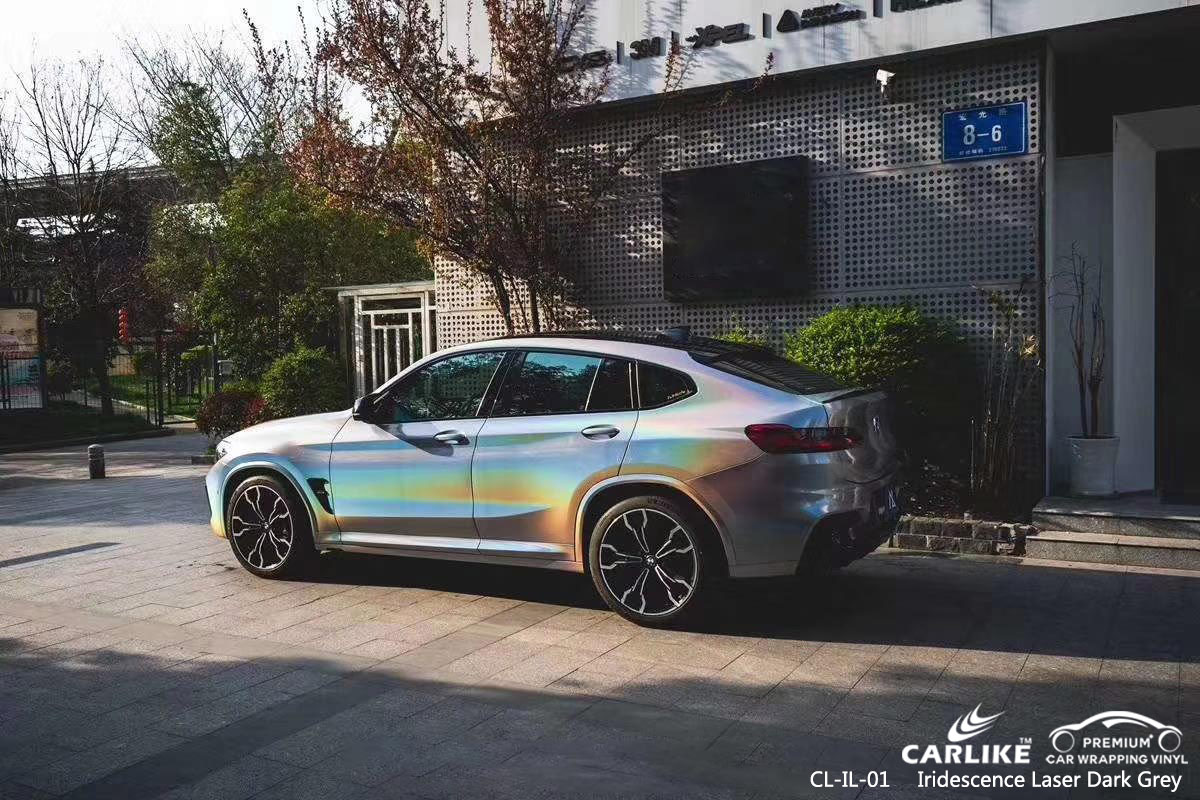 CL-IL-01 iridescence laser dark grey vinyl wrap my car for BMW Réunion