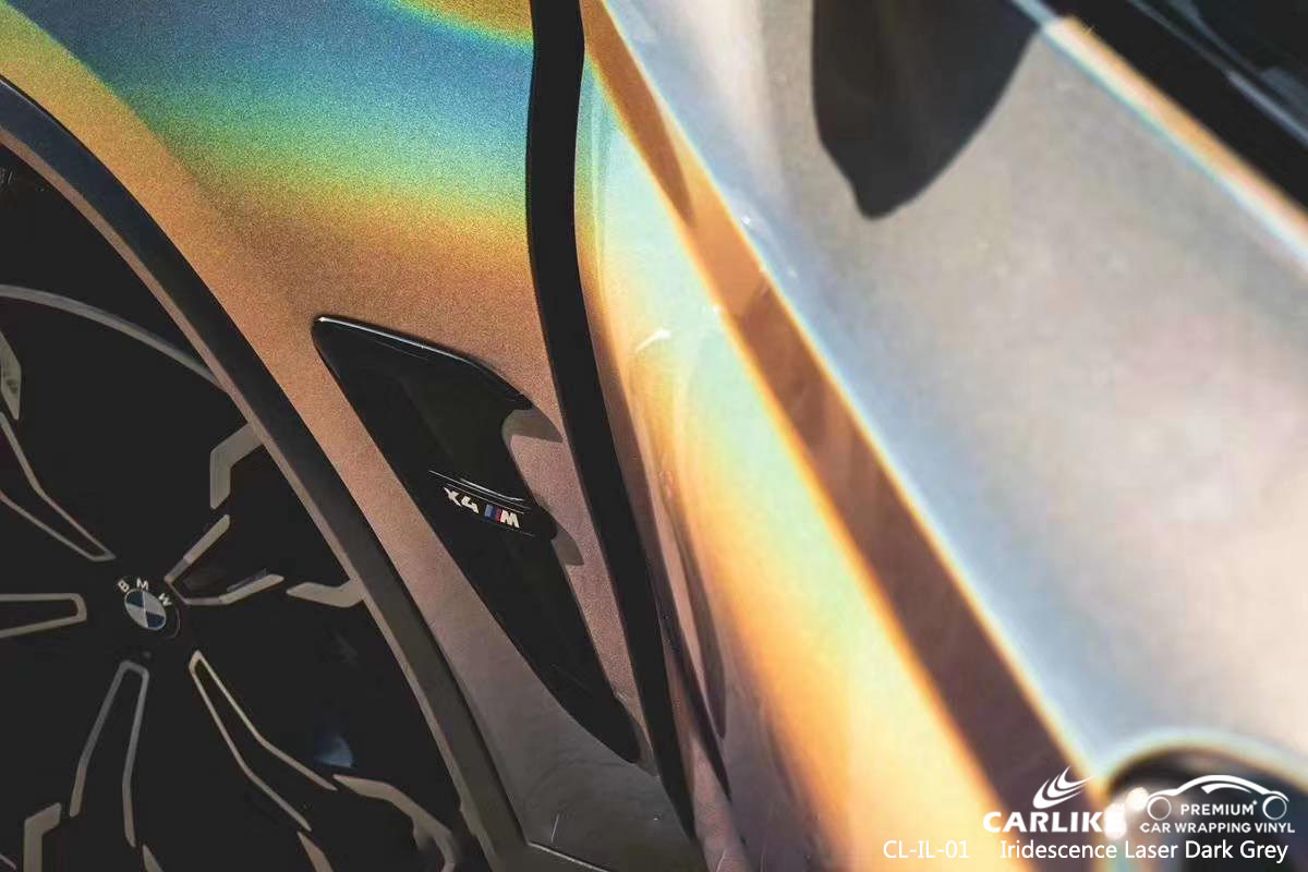 CL-IL-01 iridescence laser dark grey vinyl wrap my car for BMW Réunion