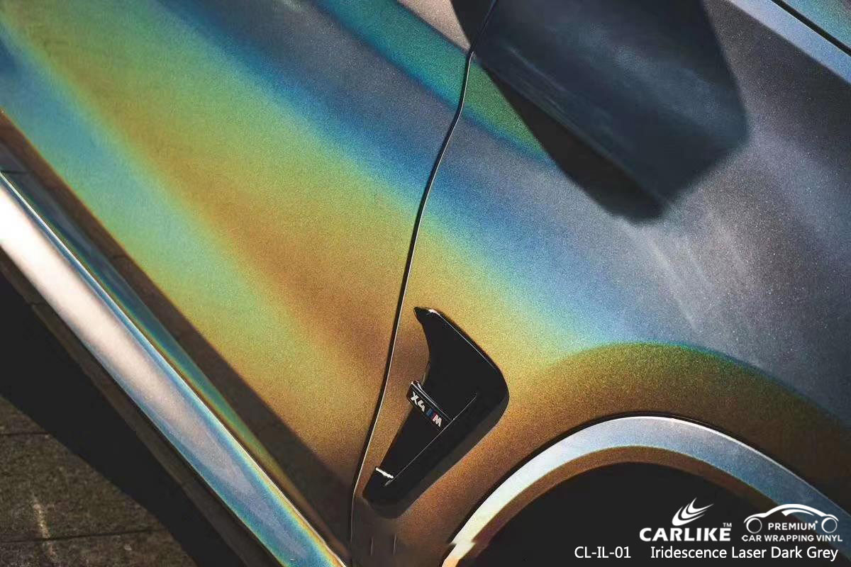 CL-IL-01 iridescence laser dark grey vinyl wrap my car for BMW Réunion