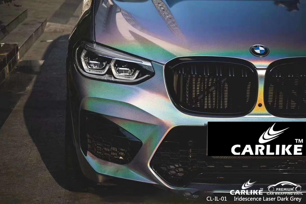 CL-IL-01 iridescence laser dark grey vinyl wrap my car for BMW Réunion
