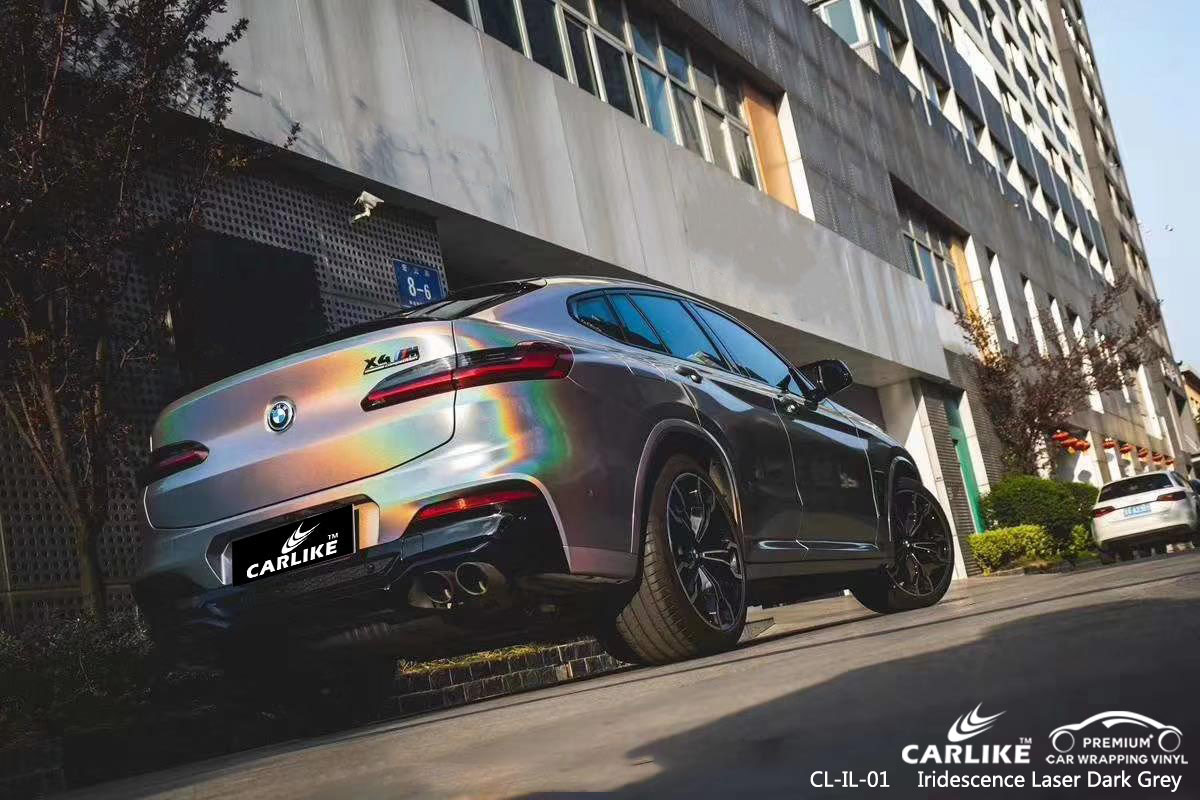 CL-IL-01 iridescence laser dark grey vinyl wrap my car for BMW Réunion