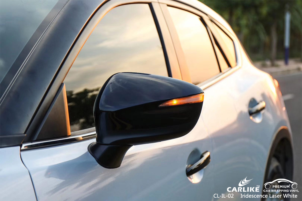 CL-IL-02 iridescence laser white car vehicle vinyl wrap for MAZDA Caribbean Netherlands