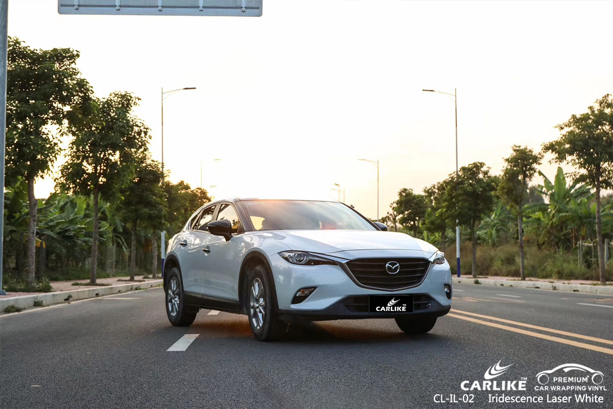 CL-IL-02 iridescence laser white car vehicle vinyl wrap for MAZDA Caribbean Netherlands