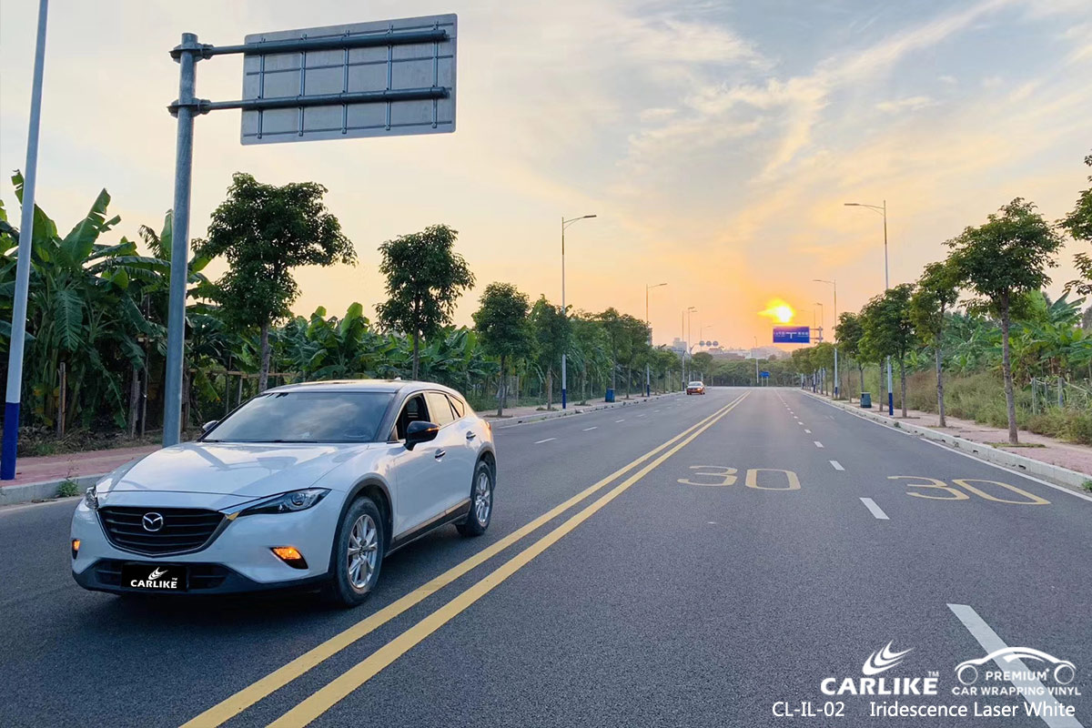 CL-IL-02 iridescence laser white car vehicle vinyl wrap for MAZDA Caribbean Netherlands