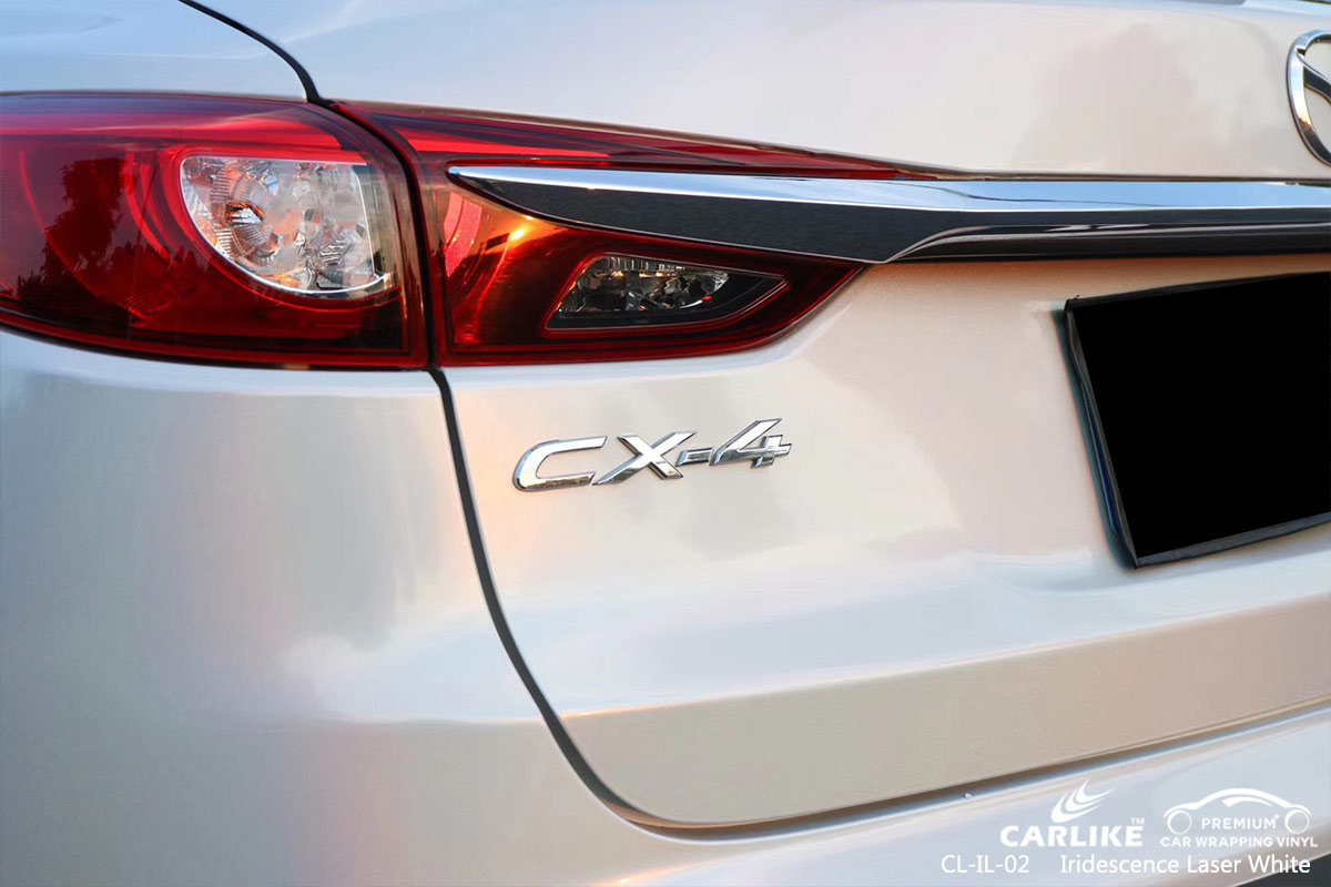 CL-IL-02 iridescence laser white car vehicle vinyl wrap for MAZDA Caribbean Netherlands