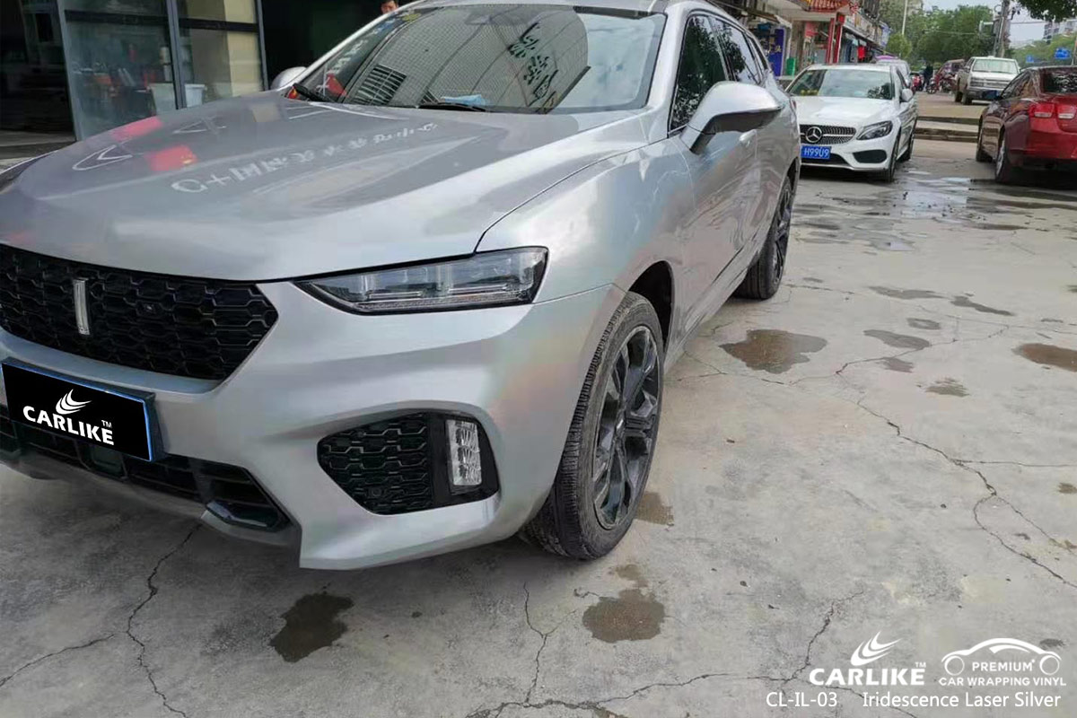 CL-IL-03 iridescence laser silver car wrapping foil for WEY Mali