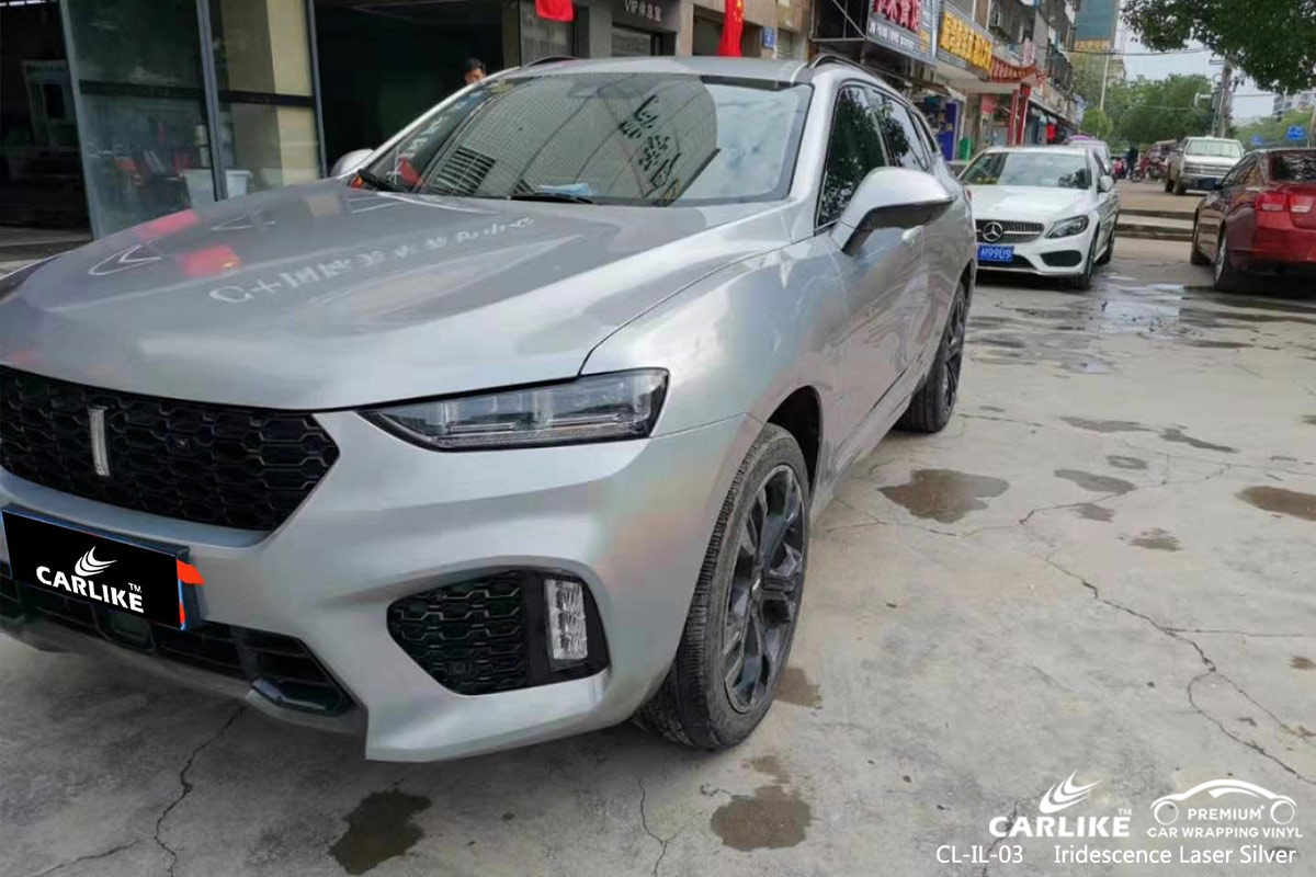 CL-IL-03 iridescence laser silver car wrapping foil for WEY Mali