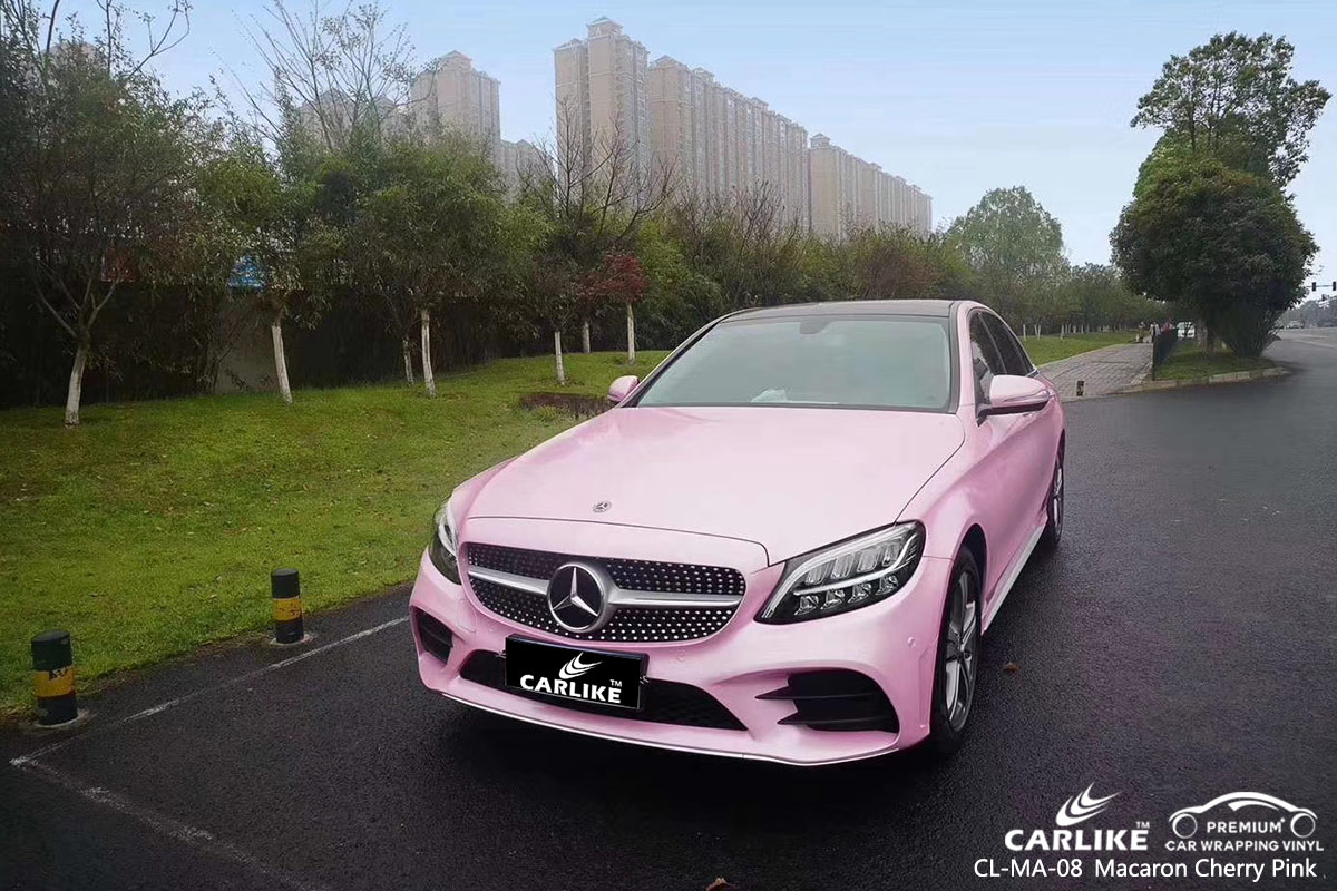 CL-MA-08 macaron cherry pink car vinyl wrap gloss for MERCEDES-BENZ Burkina Faso