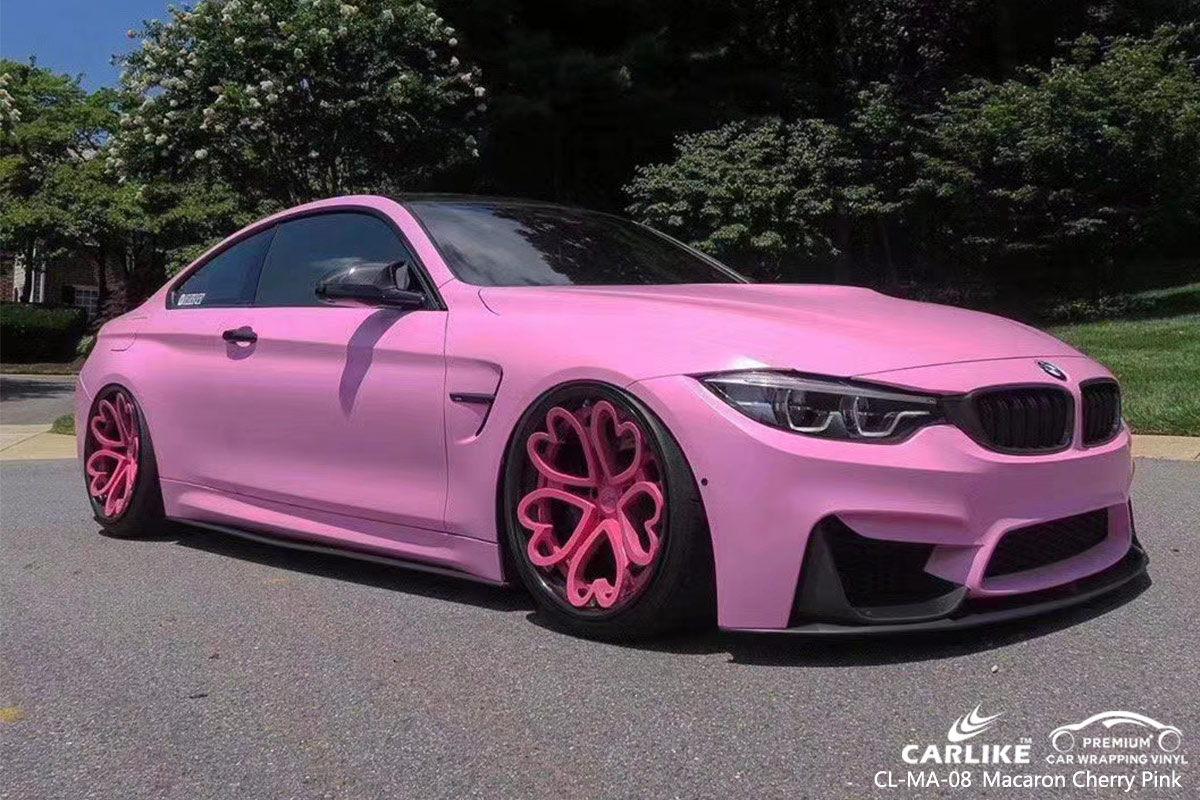 CL-MA-08 macaron cherry pink car vinyl wrapping for BMW Northern Mariana Islands