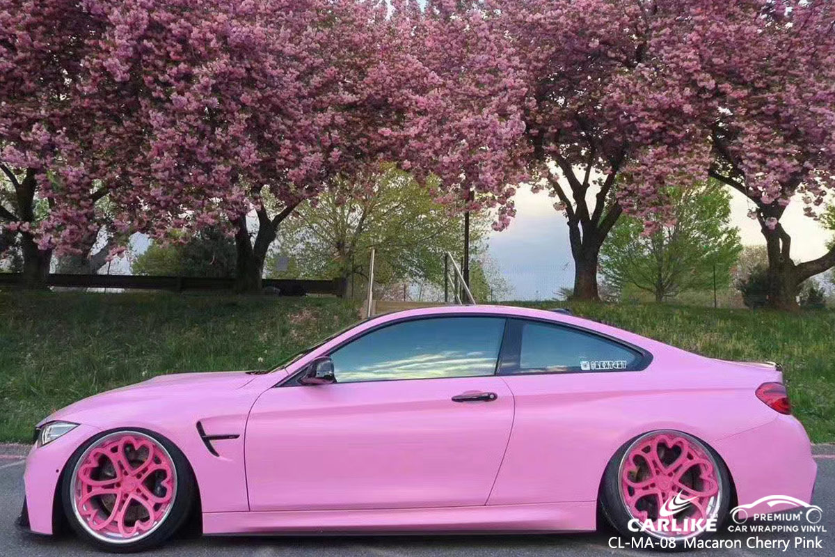 CL-MA-08 macaron cherry pink car vinyl wrapping for BMW Northern Mariana Islands