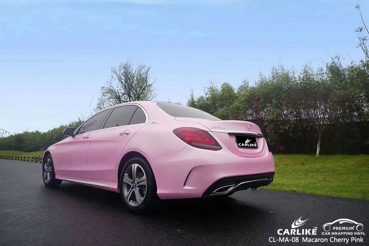 CL-MA-08 macaron cherry pink car vinyl wrap gloss for MERCEDES-BENZ Burkina Faso