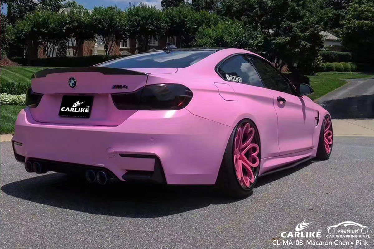 CL-MA-08 macaron cherry pink car vinyl wrapping for BMW Northern Mariana Islands