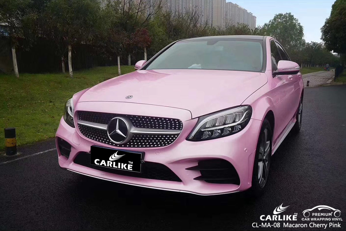 CL-MA-08 macaron cherry pink car vinyl wrap gloss for MERCEDES-BENZ Burkina Faso