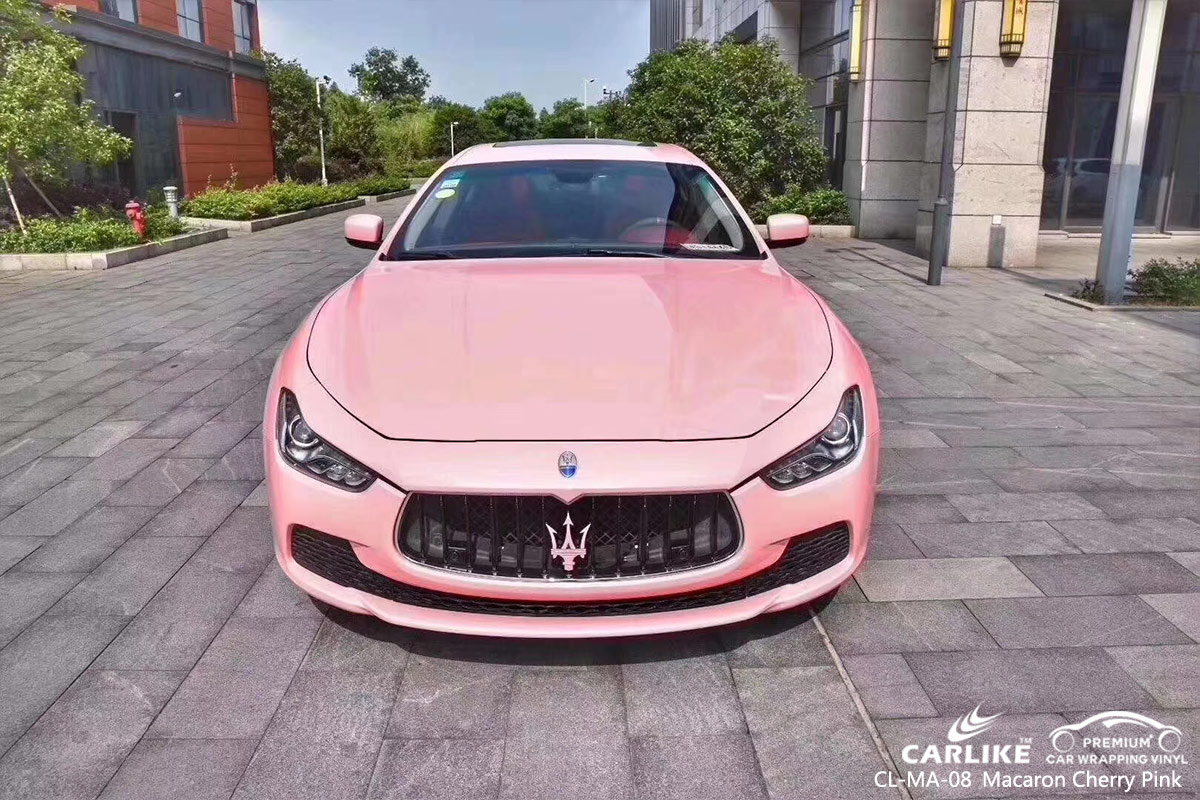 CL-MA-08 macaron cherry pink car wrap film for MASERATI Togo