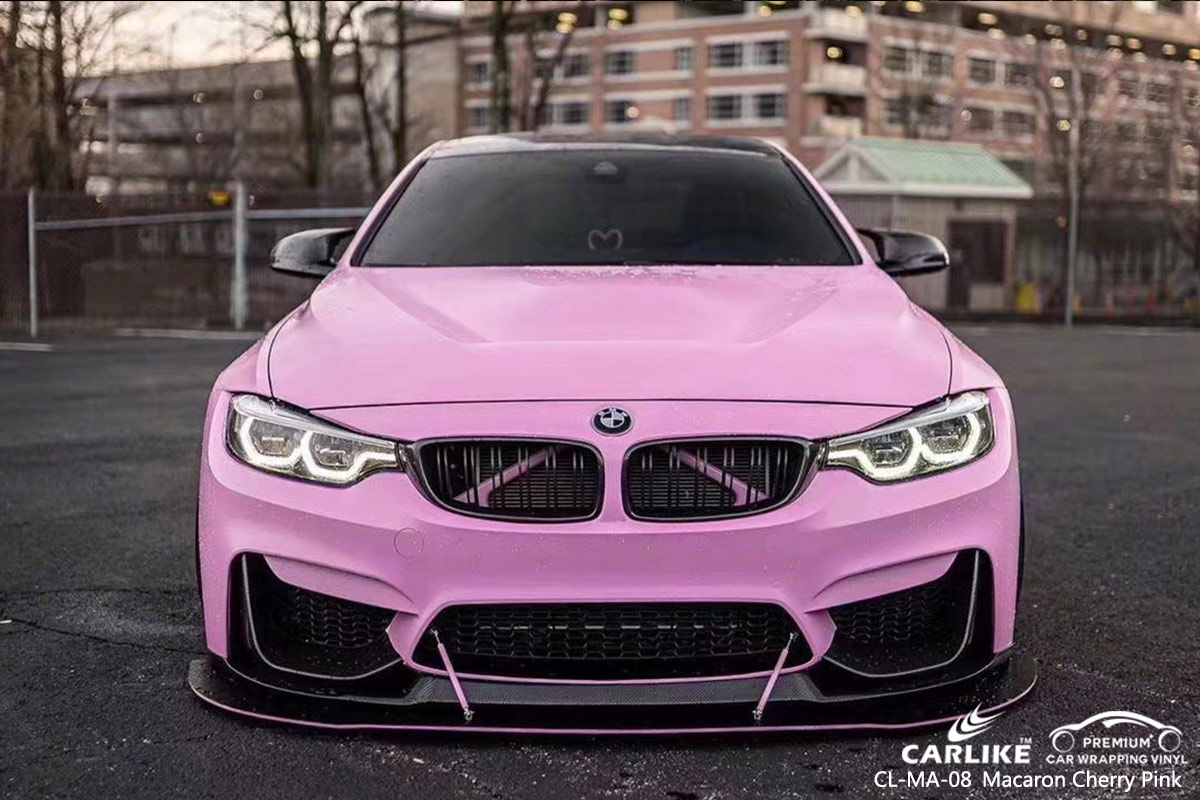 CL-MA-08 macaron cherry pink car vinyl wrapping for BMW Northern Mariana Islands
