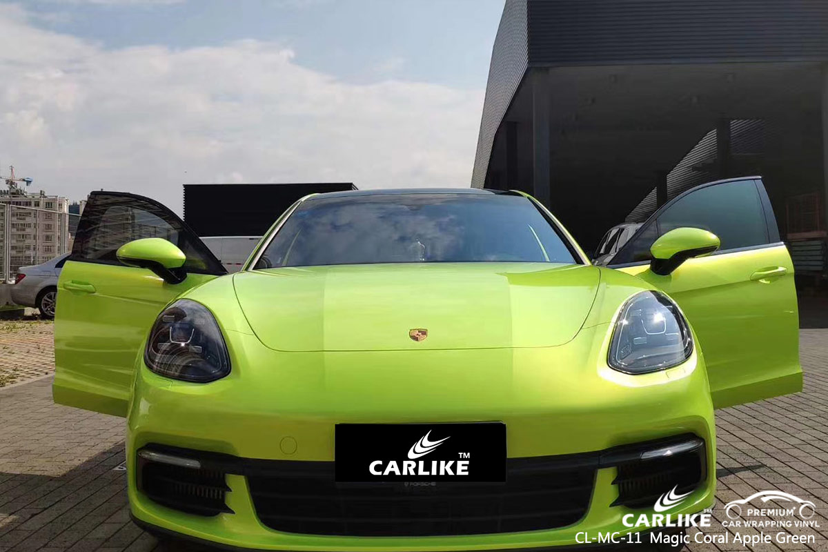 CL-MC-11 magic coral apple green car wrap vinyl for PORSCHE