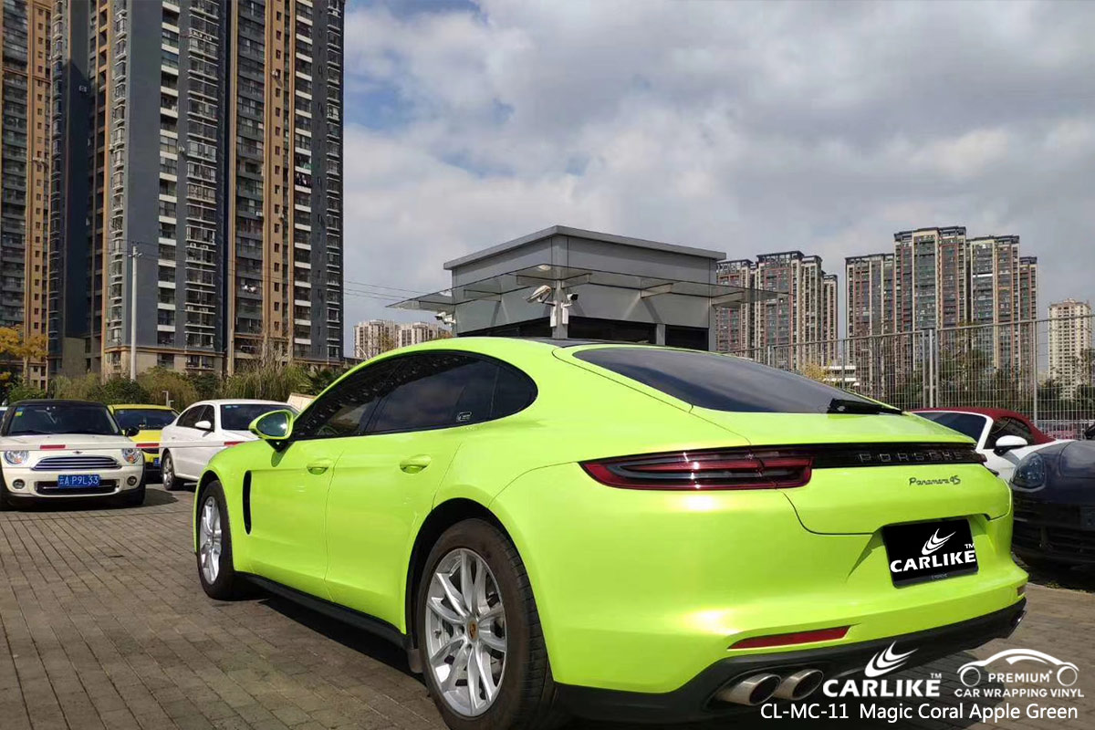 CL-MC-11 magic coral apple green car wrap vinyl for PORSCHE