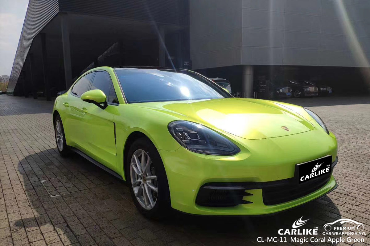 CL-MC-11 magic coral apple green car wrap vinyl for PORSCHE