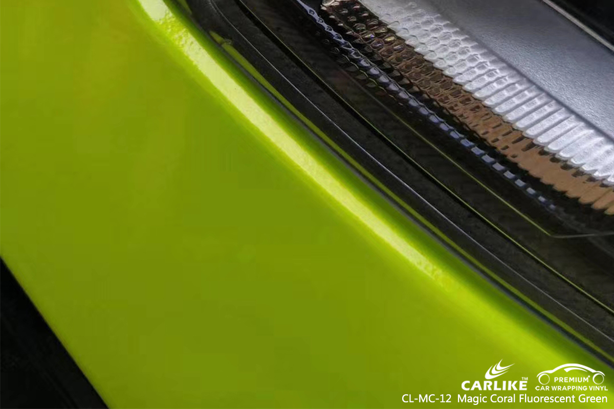 CL-MC-12 magic coral fluorescent green car vinyl wrap gloss for BEIJING HYUNDAI St. Barthélemy