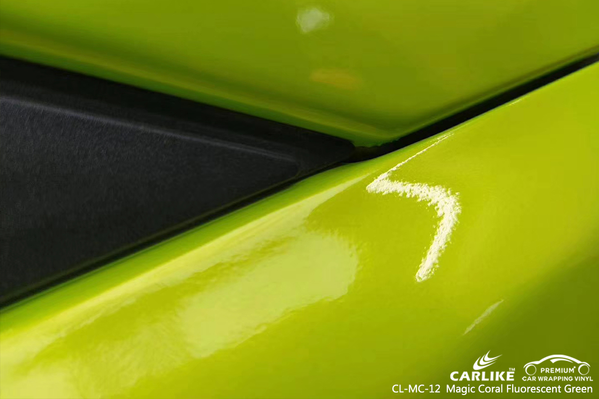 CL-MC-12 magic coral fluorescent green car vinyl wrap gloss for BEIJING HYUNDAI St. Barthélemy