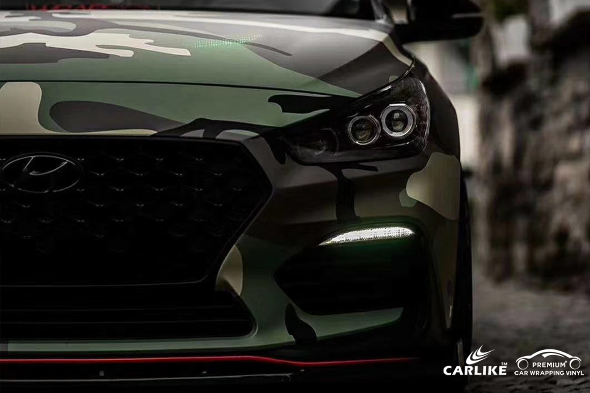 CL-CA-03 forest camouflage car wrap vinyl for BEIJING HYUNDAI