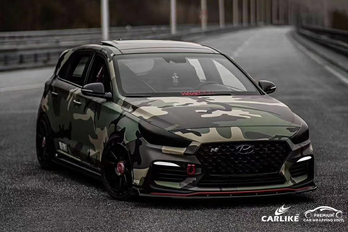 CL-CA-03 forest camouflage car wrap vinyl for BEIJING HYUNDAI