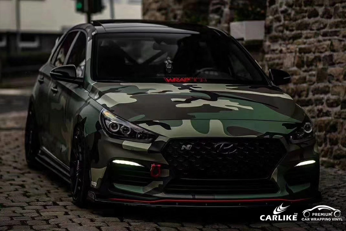CL-CA-03 forest camouflage car wrap vinyl for BEIJING HYUNDAI