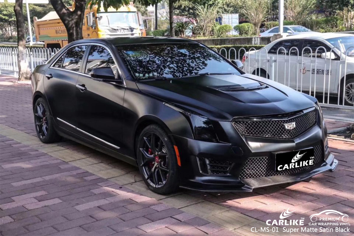 CL-MS-01 VINILO DE ENVOLTURA PARA COCHE NEGRO SUPER MATTE SATINADO para CADILLAC