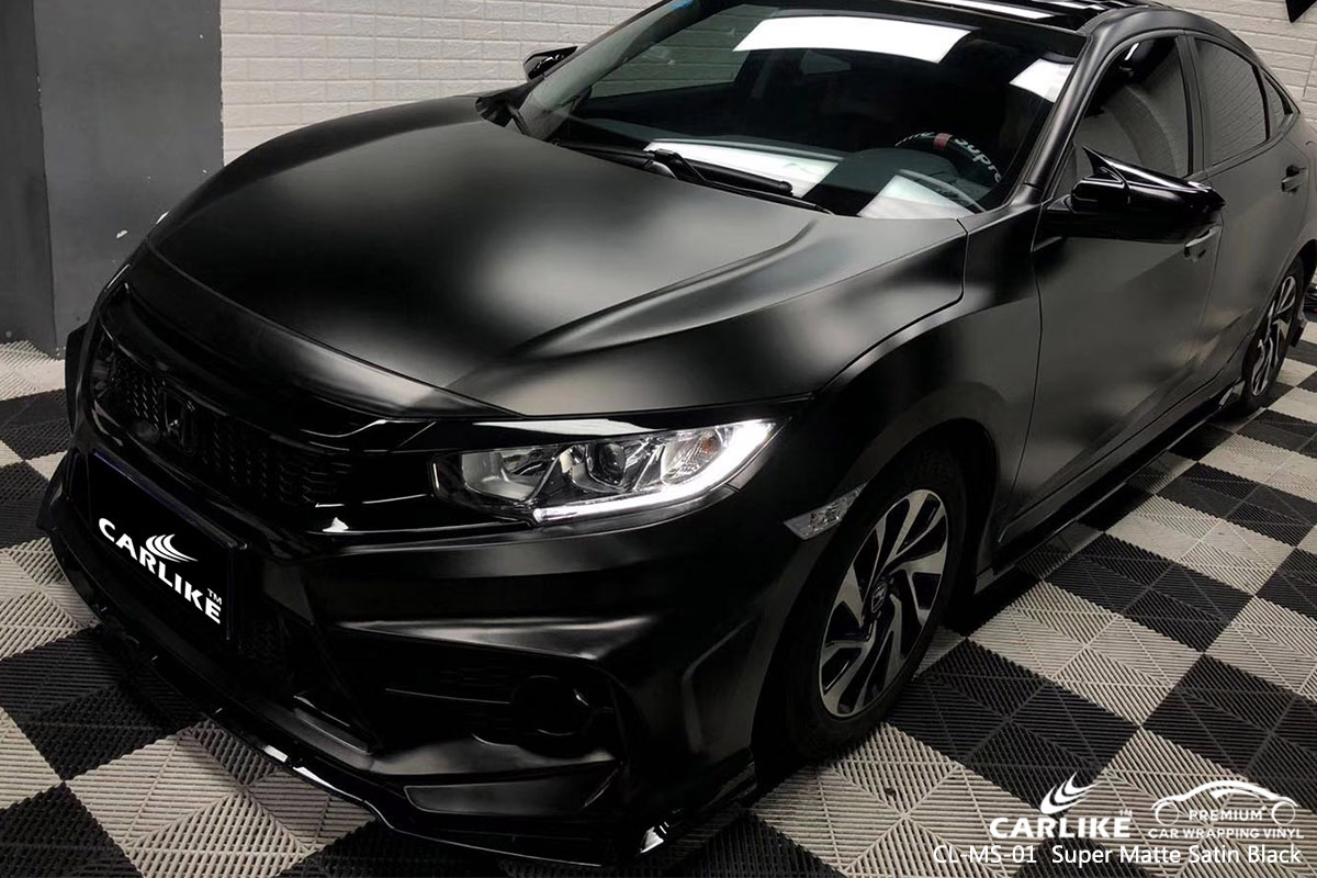 CL-MS-01 super matte satin black car wrap vinyl for HONDA