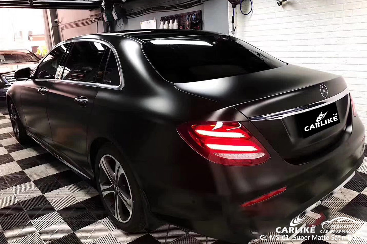 CL-MS-01 super matte satin black car wrap vinyl for MERCEDES-BENZ