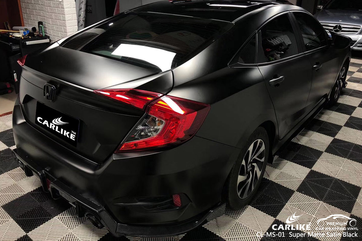 CL-MS-01 super matte satin black car wrap vinyl for HONDA