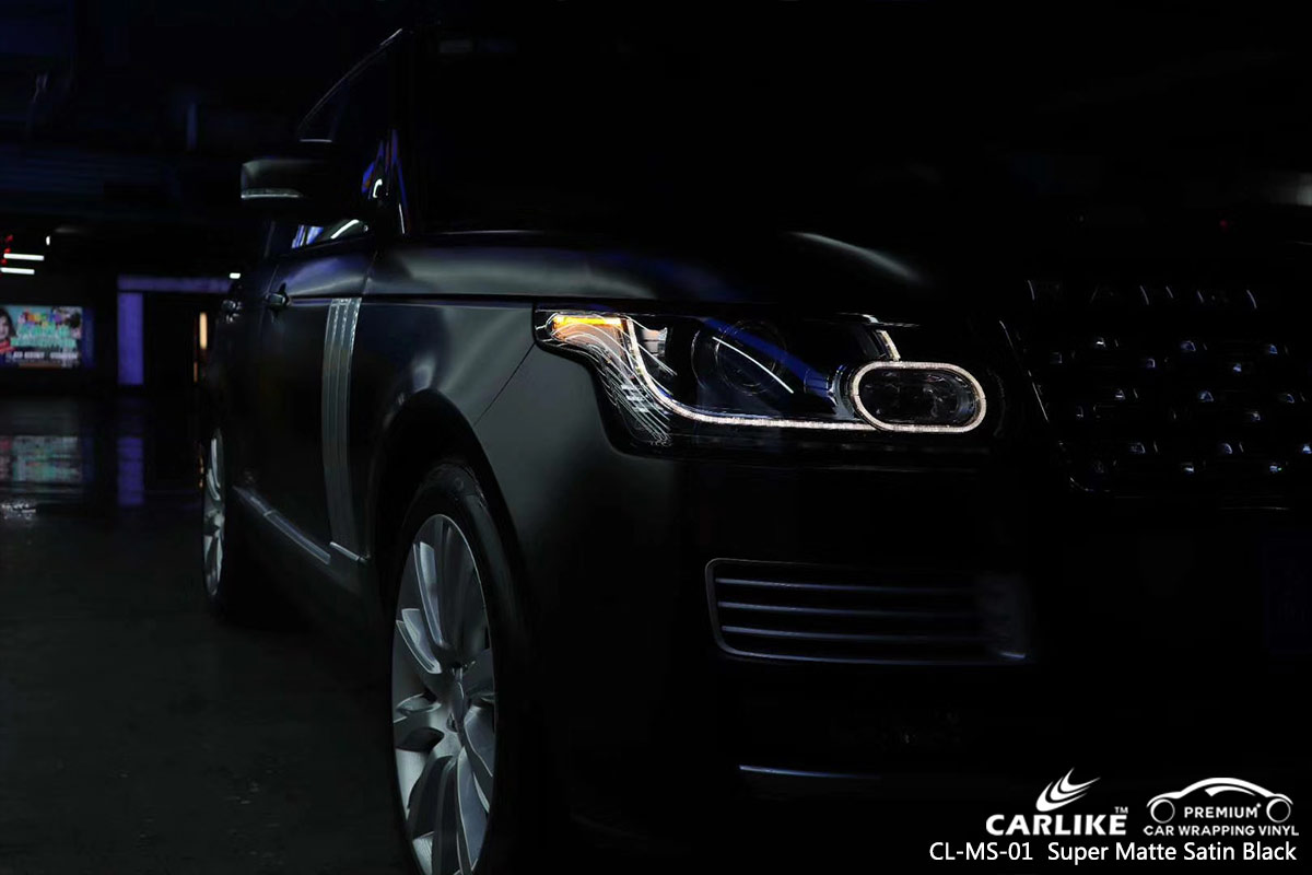 CL-MS-01 Super Matte Satin Black Car Wrap Vinyl for LAND ROVER
