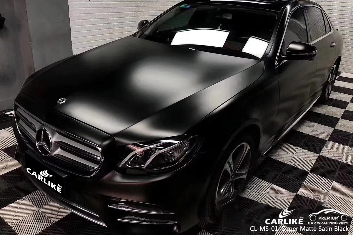 CL-MS-01 super matte satin black car wrap vinyl for MERCEDES-BENZ