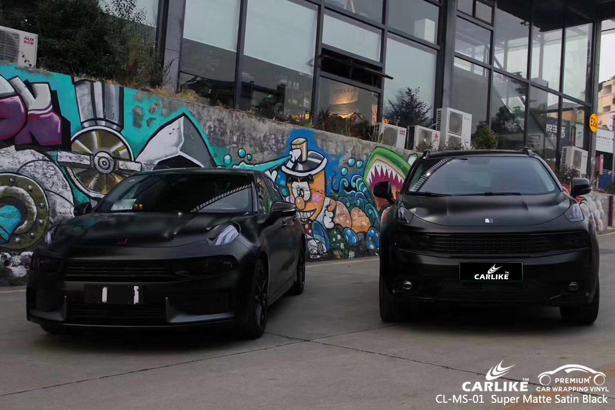 CL-MS-01 super matte satin black car wrap vinyl for LYNK&CO
