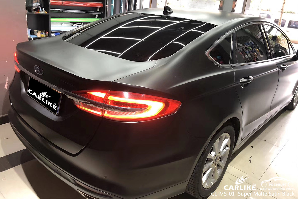 CL-MS-01 super matte satin black car wrap vinyl for FORD