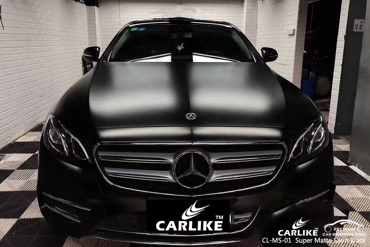 CL-MS-01 super matte satin black car wrap vinyl for MERCEDES-BENZ