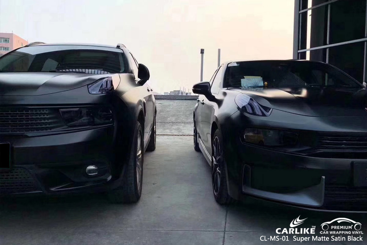 CL-MS-01 super matte satin black car wrap vinyl for LYNK&CO