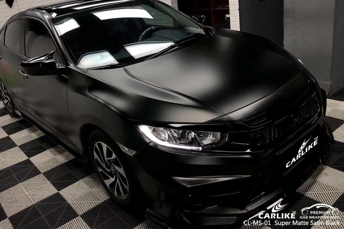 CL-MS-01 super matte satin black car wrap vinyl for HONDA