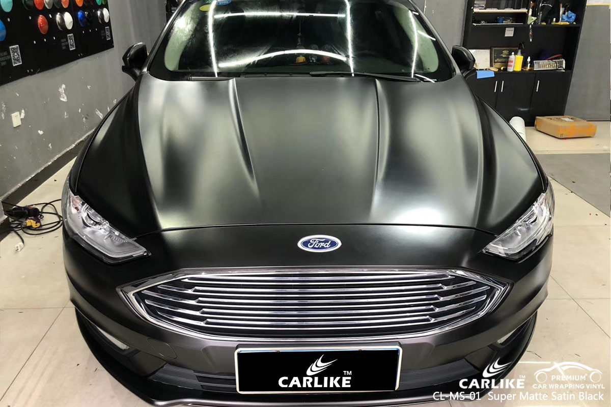 CL-MS-01 super matte satin black car wrap vinyl for FORD