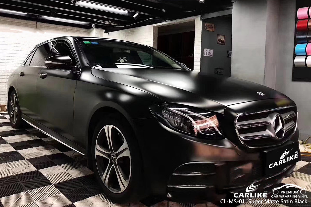 CL-MS-01 super matte satin black car wrap vinyl for MERCEDES-BENZ