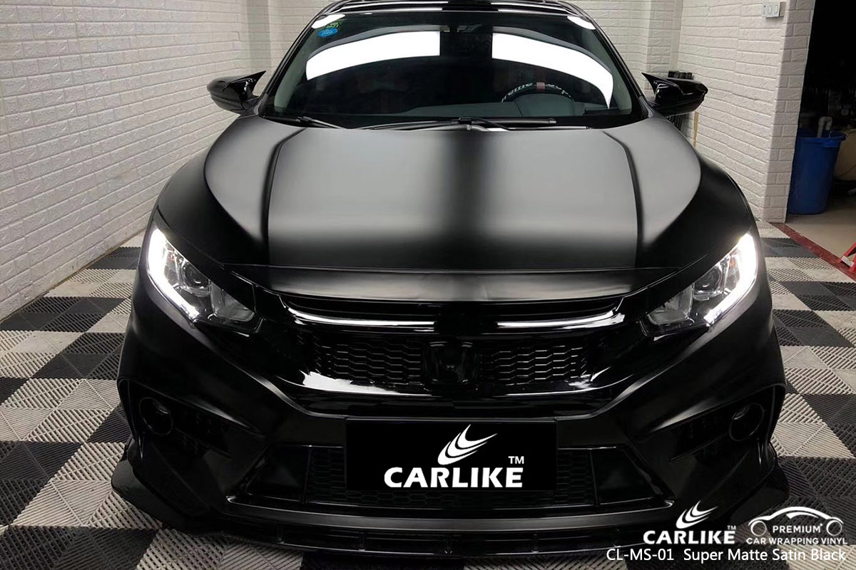 CL-MS-01 super matte satin black car wrap vinyl for HONDA