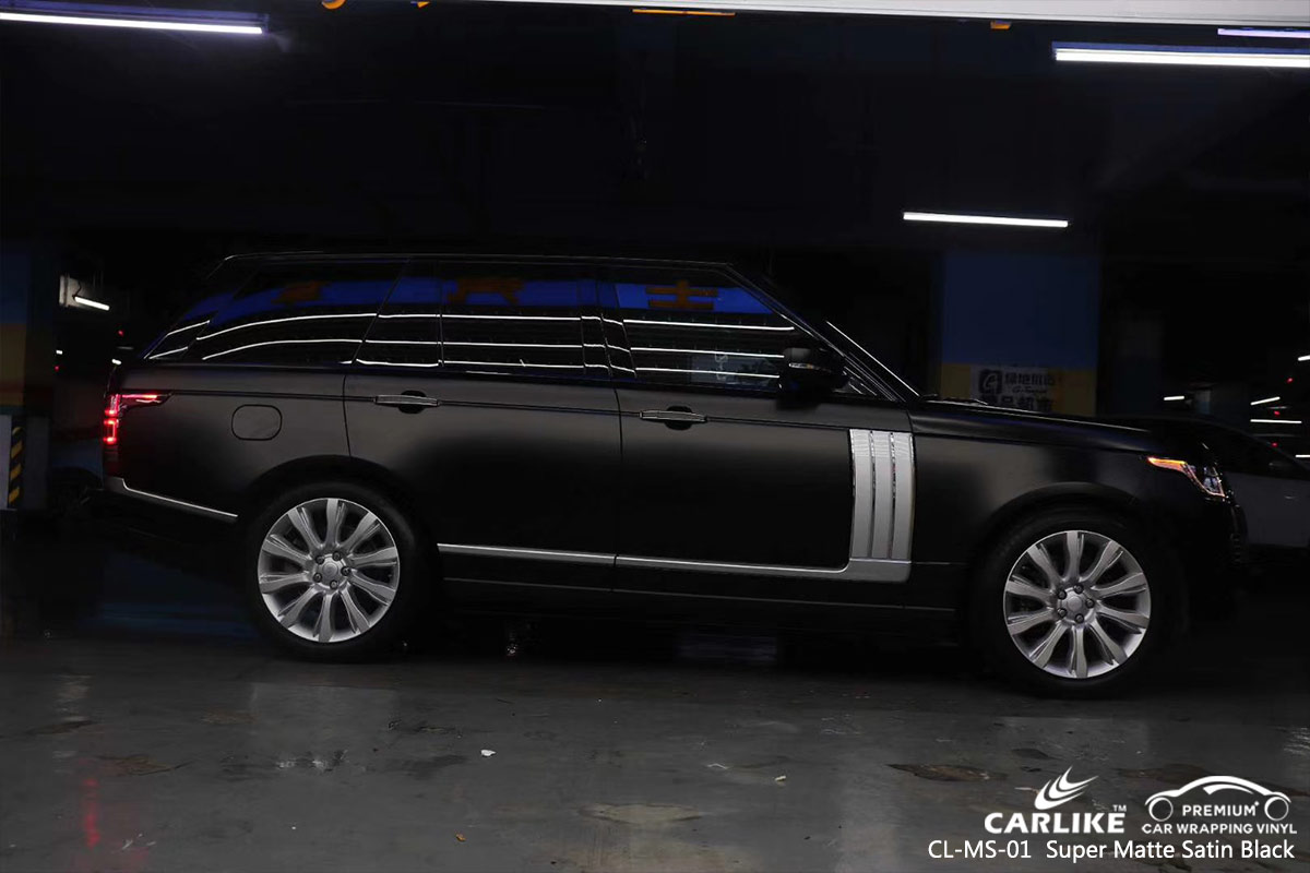 CL-MS-01 Super Matte Satin Black Car Wrap Vinyl for LAND ROVER