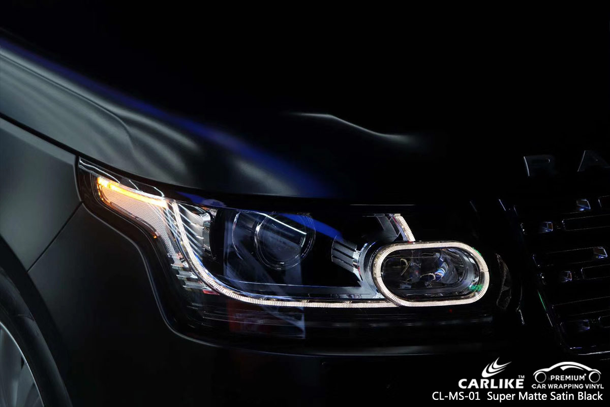 CL-MS-01 Super Matte Satin Black Car Wrap Vinyl for LAND ROVER