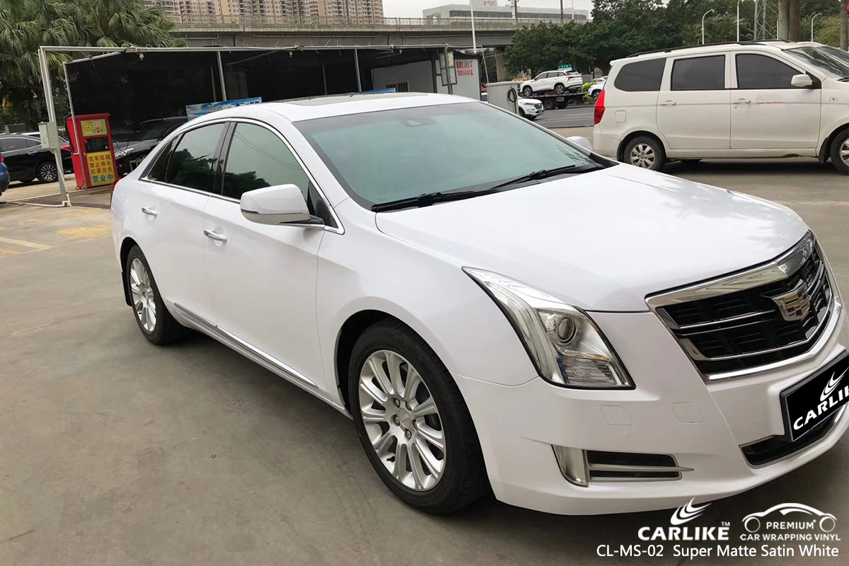 CL-MS-02 super matte satin white car wrap vinyl for CADILLAC
