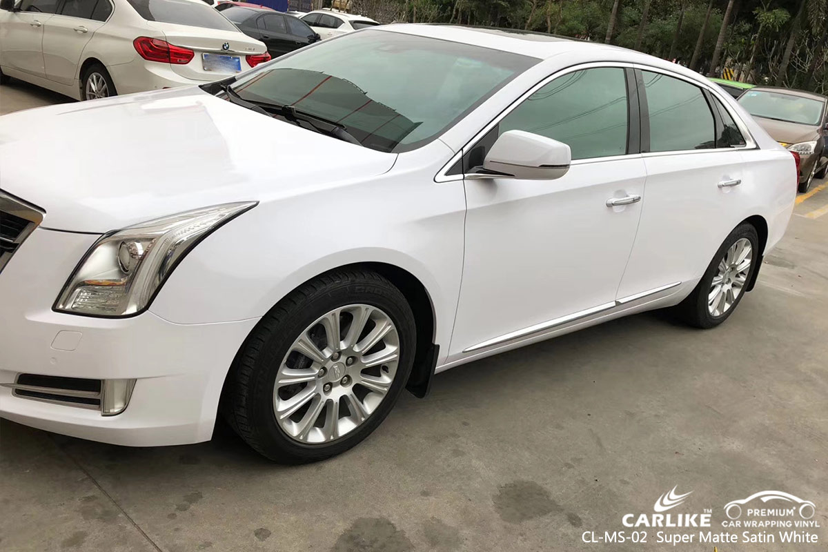 CL-MS-02 super matte satin white car wrap vinyl for CADILLAC