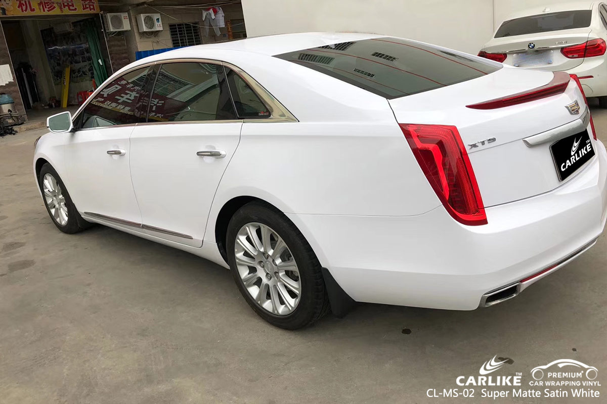 CL-MS-02 super matte satin white car wrap vinyl for CADILLAC