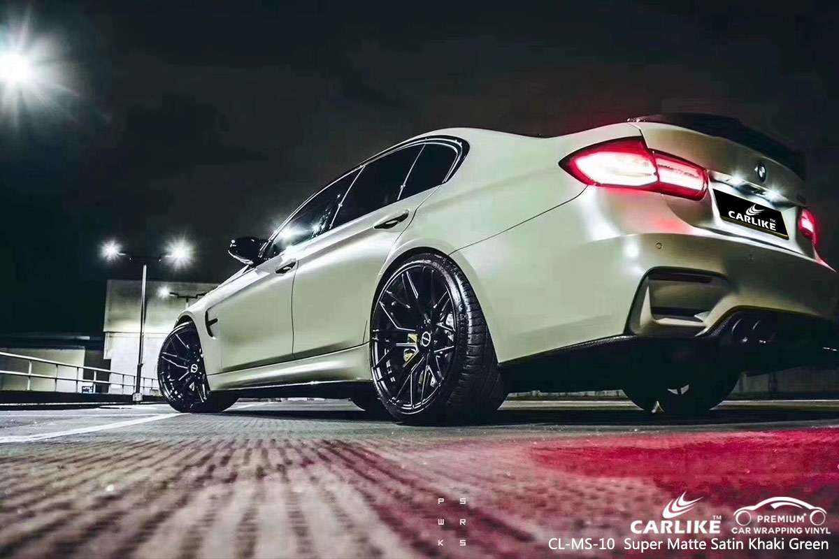 CL-MS-10 SUPER MATTE KHAKI GREEN CAR WRAP VINYL for BMW
