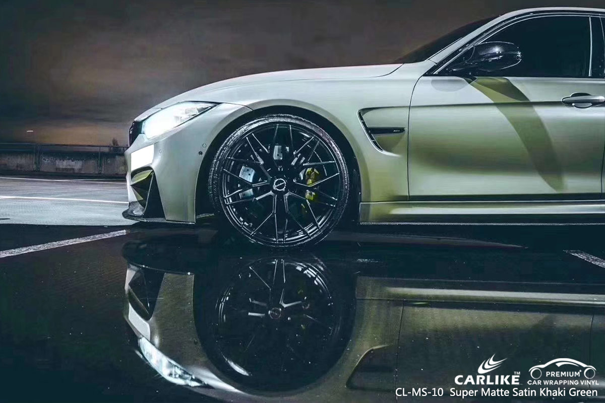 CL-MS-10 SUPER MATTE KHAKI GREEN CAR WRAP VINYL for BMW